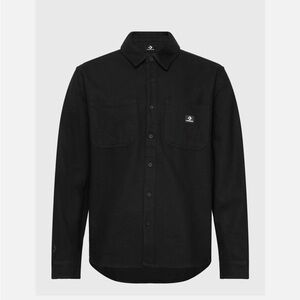NWT Converse Holiday
Solid Button Down Warm
Shirt in Black new 🆕